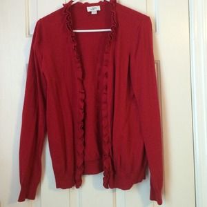 Ann Taylor Loft ruffled cardigan