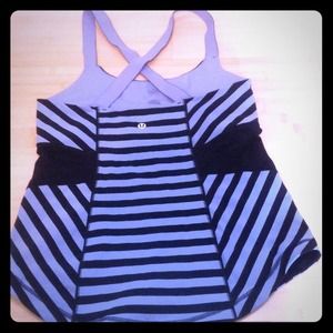 Lululemon size 10 purple black stripe tank