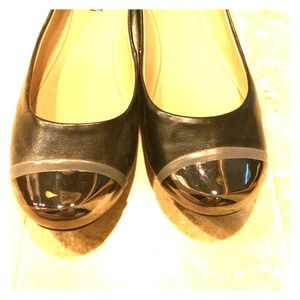 Black and grey flats.