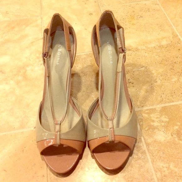 Pink, nude heels.