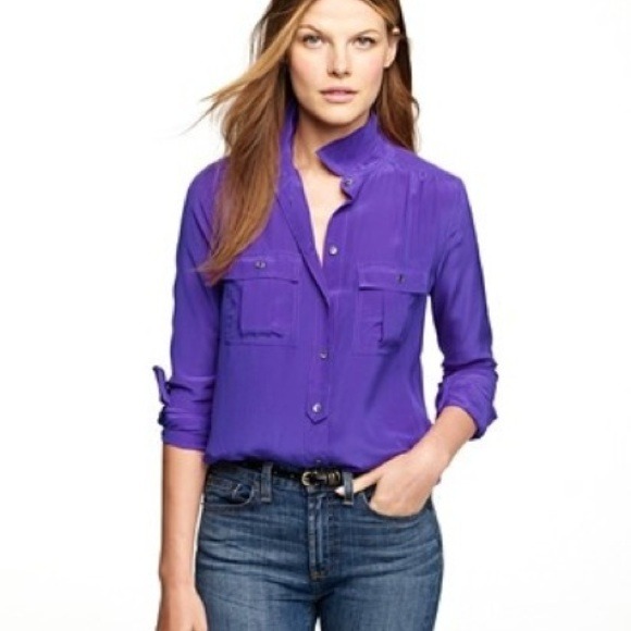 J. Crew Tops - J. CREW Blythe Silk Blouse in Royal Violet
