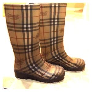 Burberry rain boots.