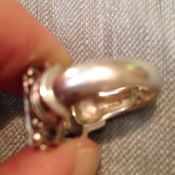 ❤️Sterling❤️Crystal❤️Marcasite❤️Ring❤️ - Picture 2 of 4