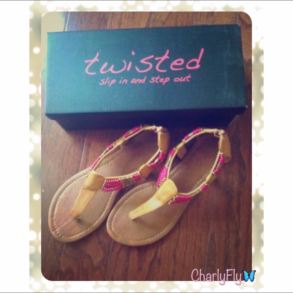 Sandals - cognac / pink  zips in the back