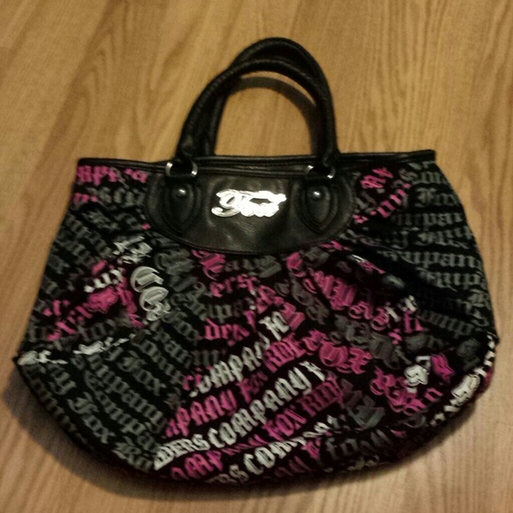 Black and pink fox purse