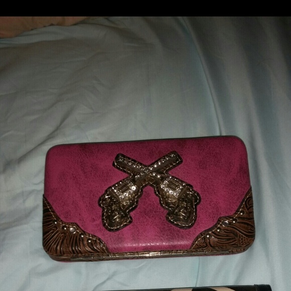 Pink western dualing guns wallet