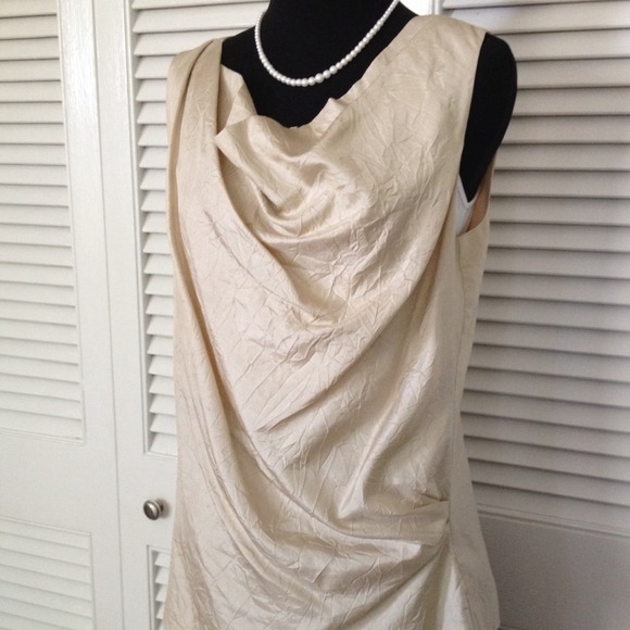 J. Crew Champagne Silk Crinkle Blouse - Picture 4 of 6