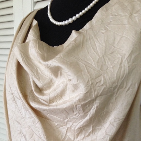J. Crew Champagne Silk Crinkle Blouse - Picture 5 of 6