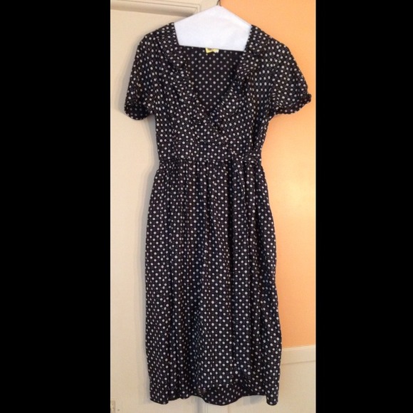 SALE Black and white polkadot midi dress