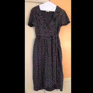 SALE Black and white polkadot midi dress