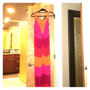 Orange and magenta BCBG maxi dress