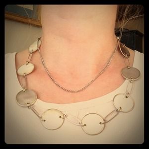 Gray and pearl statement necklace