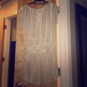 BCBG Silver party dress.