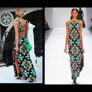 Mara Hoffman multicolor open back column dress