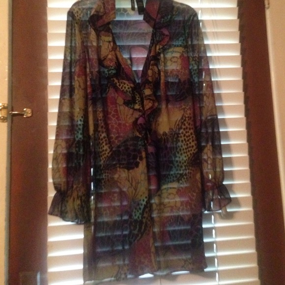 Sheer Printed Tunic