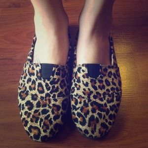 Leopard print "toms" slip on shoes NEVER worn