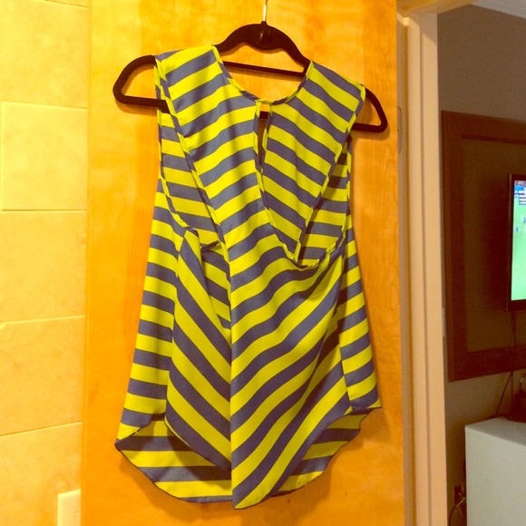 Lime green and blue cross back top.
