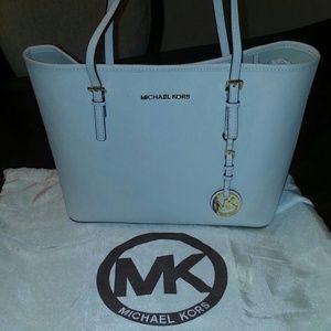 Michael Kors Vanilla Jet Set Small Travel Tote.