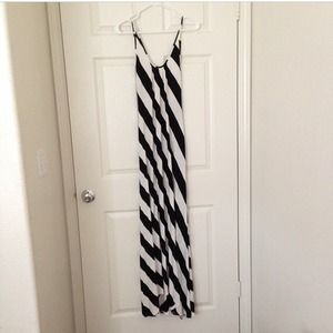 Open-Back Striped Maxi