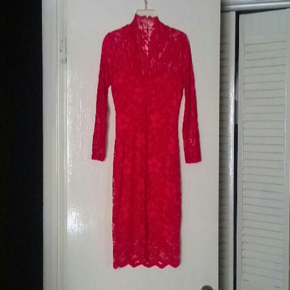 asos petite Dresses & Skirts - NWOT Red lace 3/4 sleeve dress