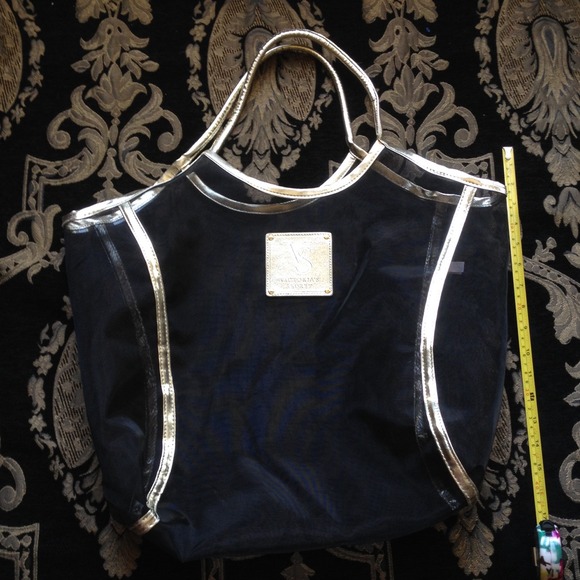 Black and gold Victoria's Secret tote