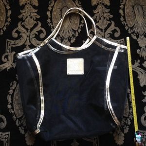 Black and gold Victoria's Secret tote