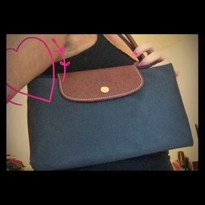Longchamp Le Pilage Large Tote in gunmetal