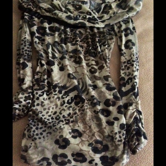 Leopard off the shoulder sweater top
