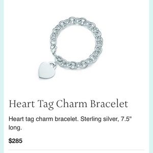 Authentic Tiffany & co. Heart Tag Charm Bracelet