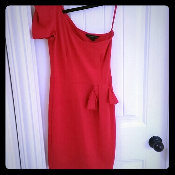 French Connection Orange One Shoulder Dress