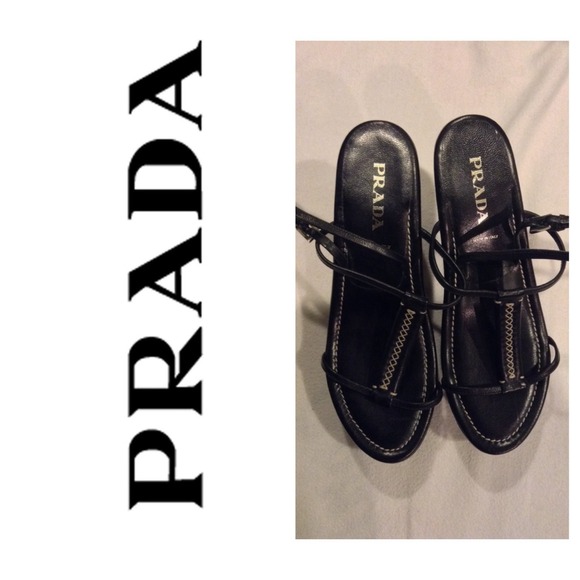 🚫SOLD Prada leather wedges