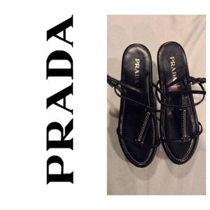 🚫SOLD Prada leather wedges