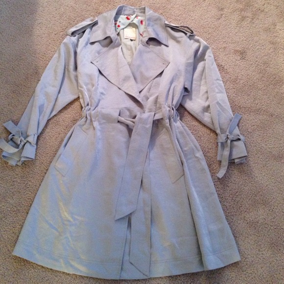 🎉Host Pick!🎉Rebecca Taylor silver trench coat - Picture 2 of 3
