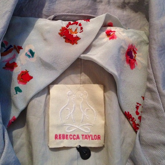 🎉Host Pick!🎉Rebecca Taylor silver trench coat - Picture 3 of 3