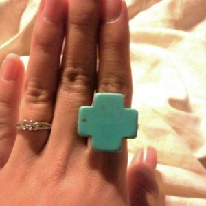 Turquoise cross ring