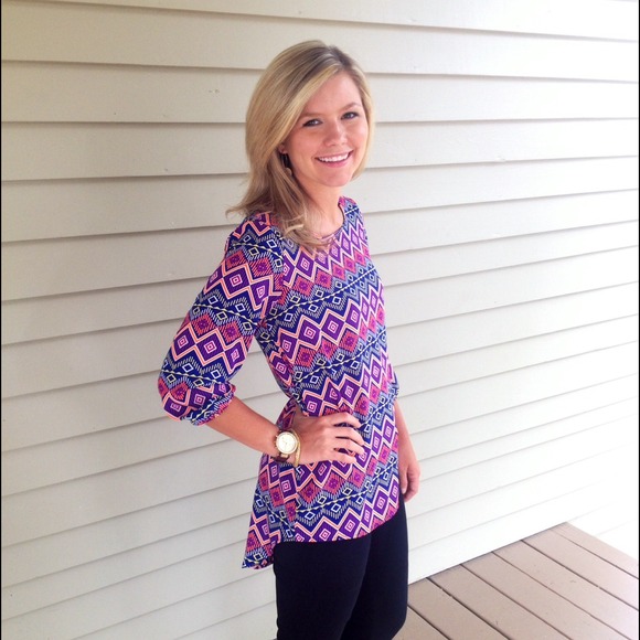 Aztec diamond printed top by Karlie Clothes! - Picture 3 of 3
