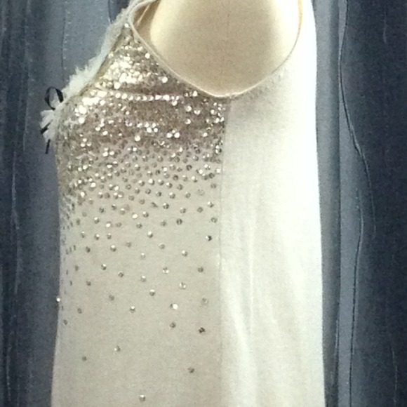 SOLD----GRACIA Ramie Sequined Sleeveless Dress - Picture 3 of 4