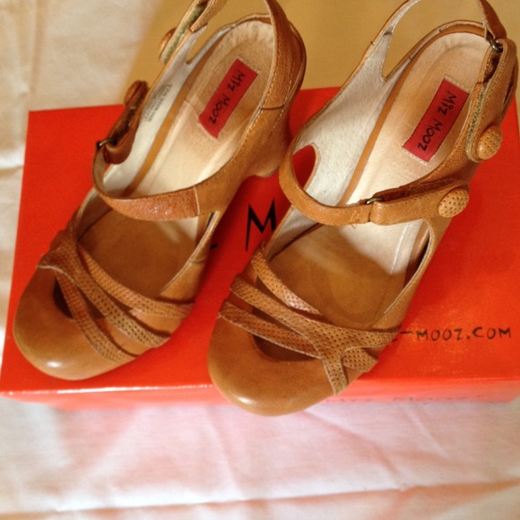 Miz Mootz leather wedge heels.  Great color.