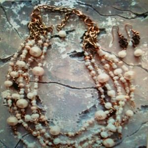 Pear Multi -strand Necklace set .
