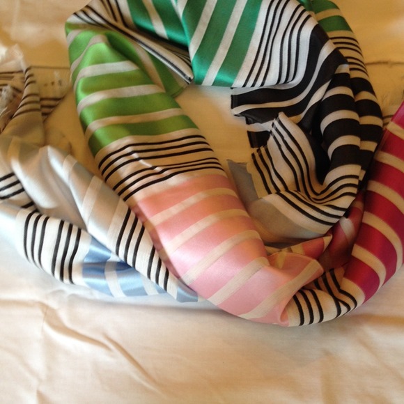 Multi striped silk and wool scarf.