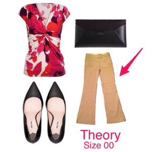 Theory Size 00 Khaki Dress Pants-stretchy material