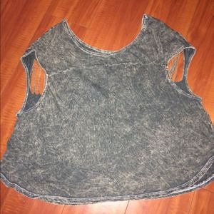 Black and gray stone washed t-shirt