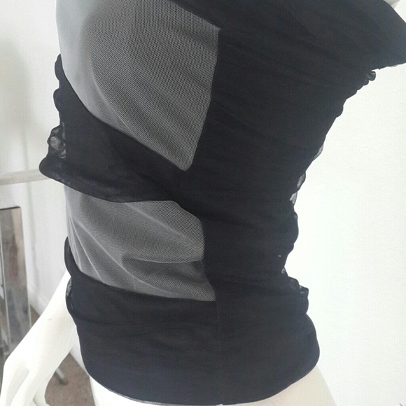 SOLD Mixxed 26 zip-up tube top, black & gray - Picture 2 of 3