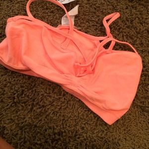 Salmon colored Lf bralette strappy