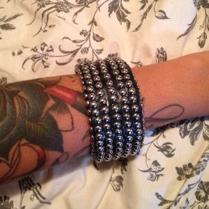 Silver stud cuff bracelet
