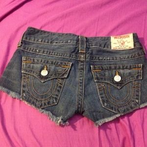 True Religion Frayed Shorts