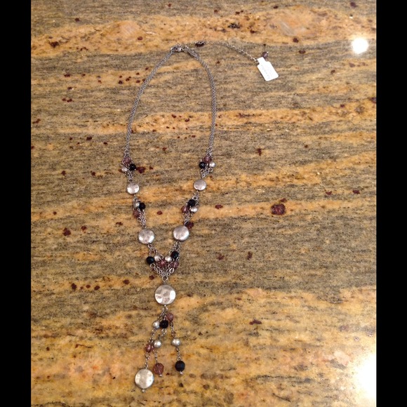 Lia Sophia Necklace: Black and Grey