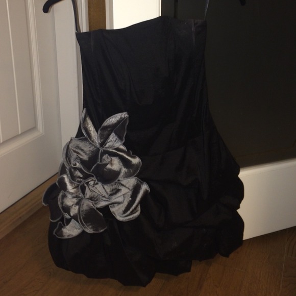 Strapless Black and Gray Jessica McClintock Dress - Picture 1 of 3