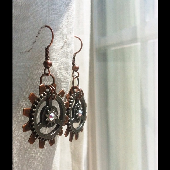 Handmade gear earrings temporarily out of stock