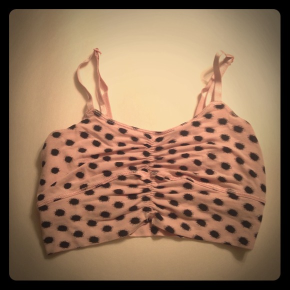LULULEMON SPORTS BRA Light pink&black polka dot